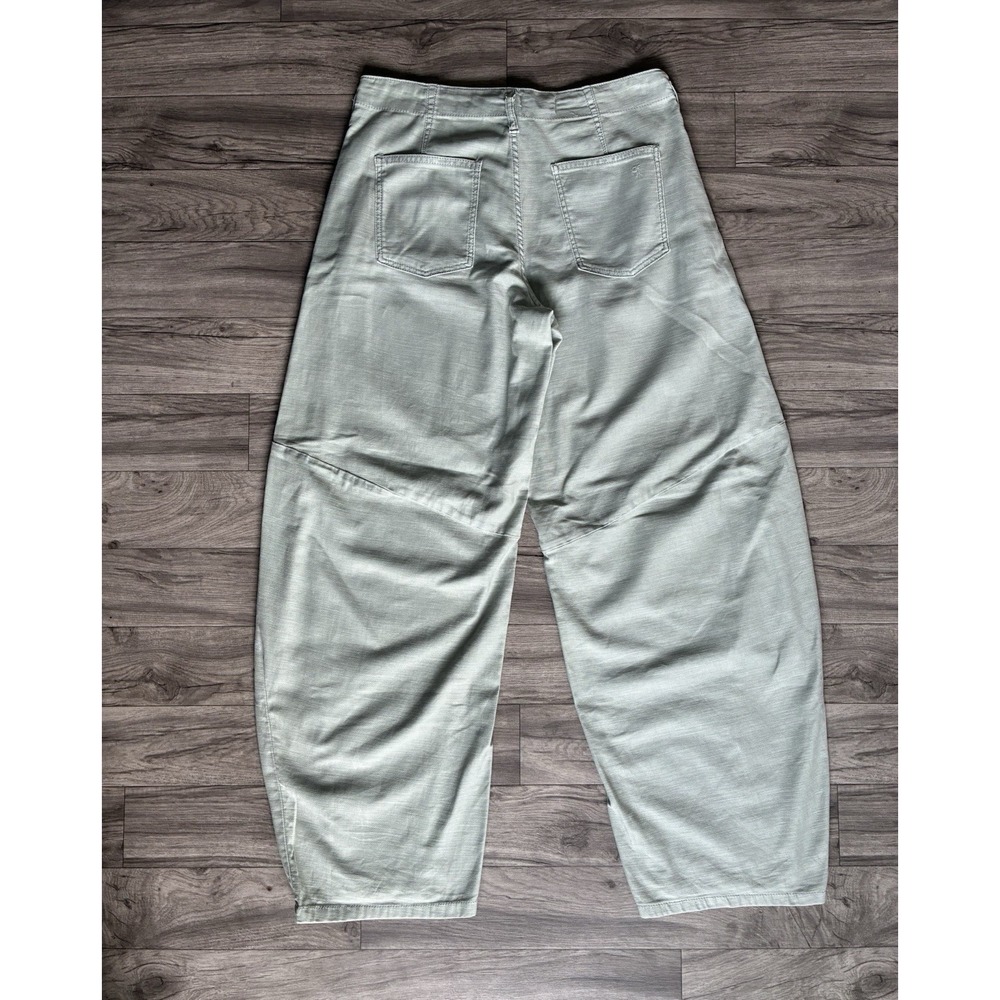 Pilcro Vintage Bow Full-Length Barrel Pants Sage Green Size 28 Anthropologie - Picture 3 of 16